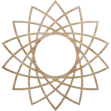Ekena Millwork Eleanor Wood Fretwork Pierced Ceiling Medallion, Red Oak, 24"OD x 9 1/4"ID x 3/8"T CMWP24X24X0375EARO